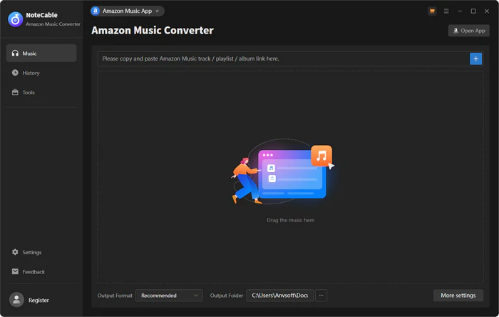 register notecable amazon music converter
