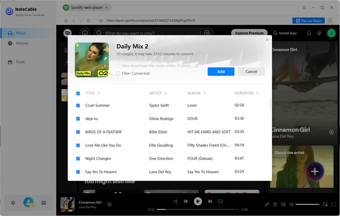 add songs