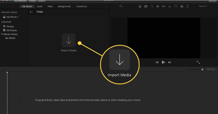 import media to imovie