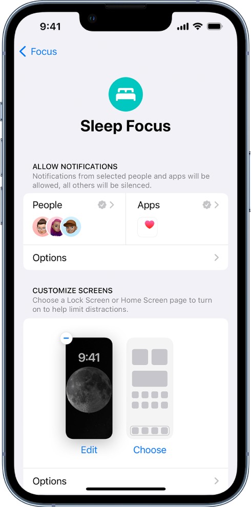 sleep focus for ios