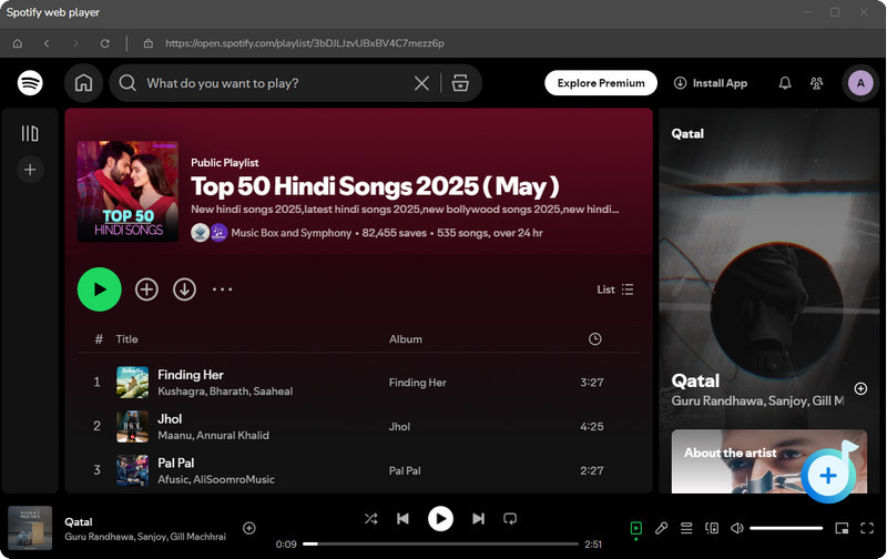 notecable spotify hindi songs