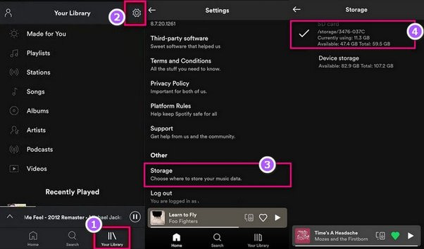 save spotify to sd card directly