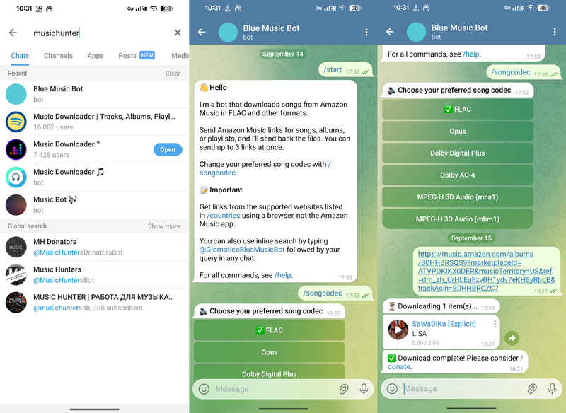 telegram bot amazon music converter