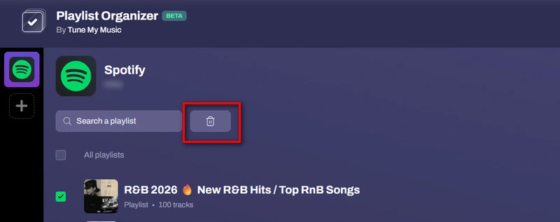 TuneMyMusic Playlist Organizer