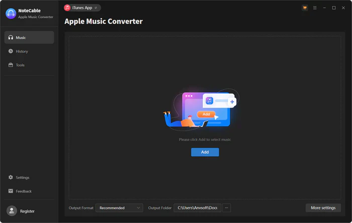 register NoteCable Atunes Music Converter