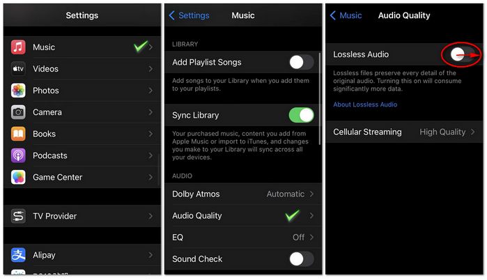 lossless apple music on iphone