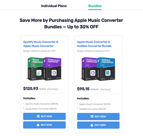 tunefab bundles plans