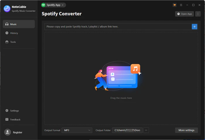 register notecable spotify music converter