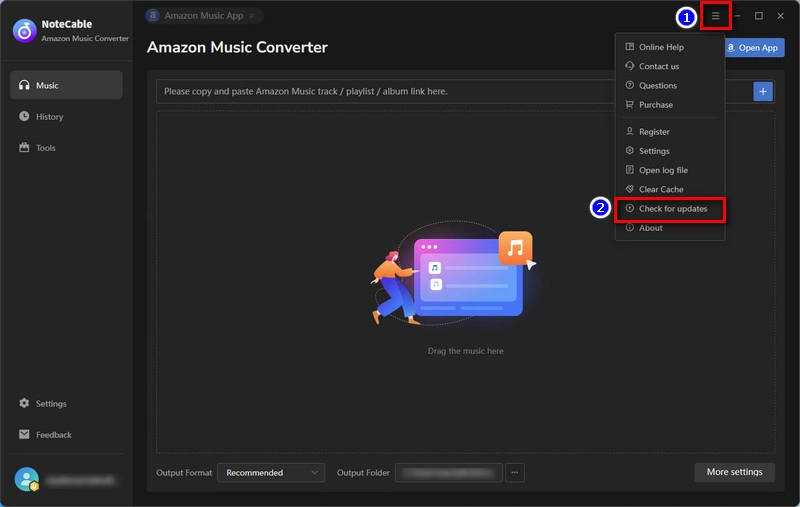 NoteCable Amazon Converter Check for Update